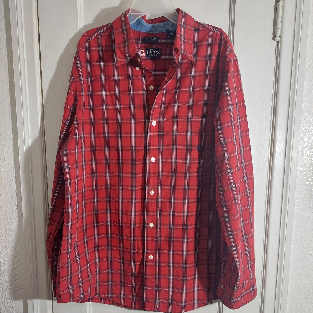 Ralph Lauren Chaps Plaid Lightweight Button Down Holiday Christmas Gift Vintage